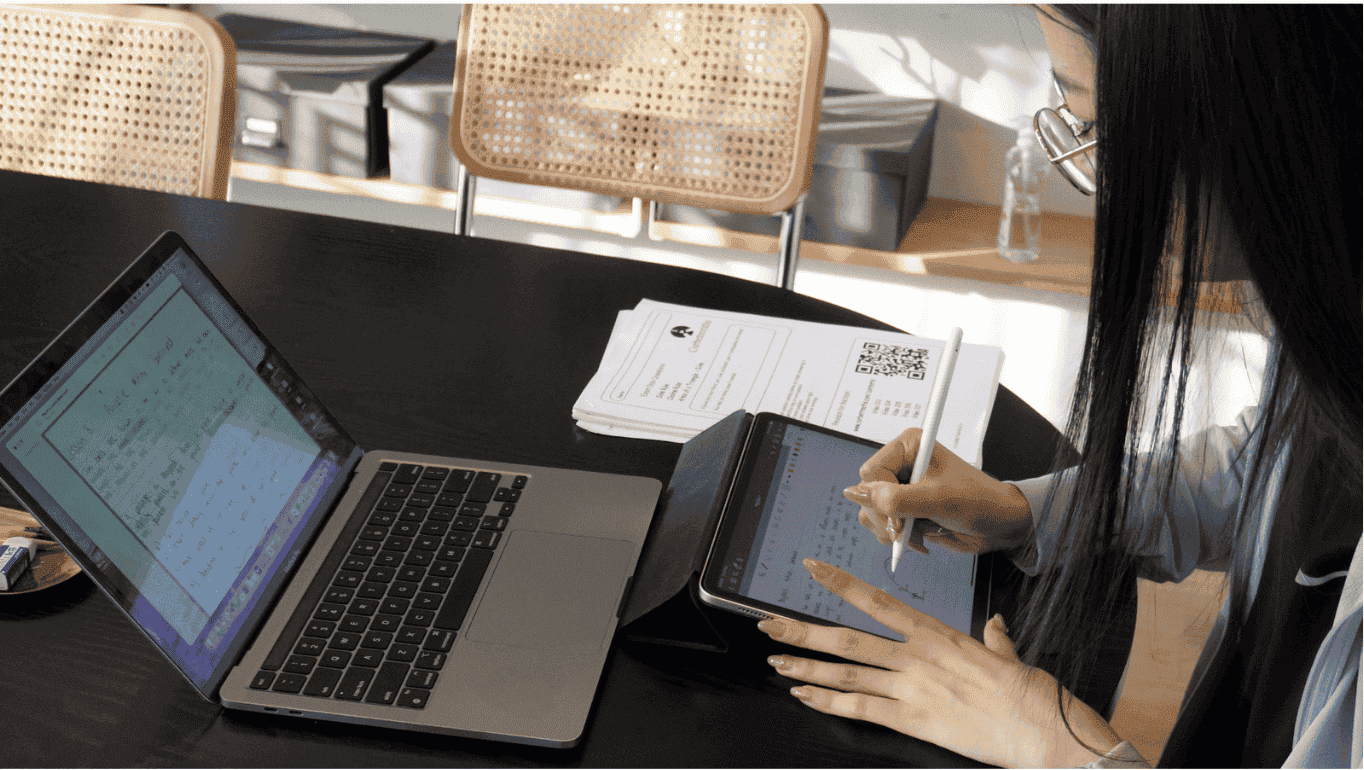 Tutor planning personalised lessons with a student